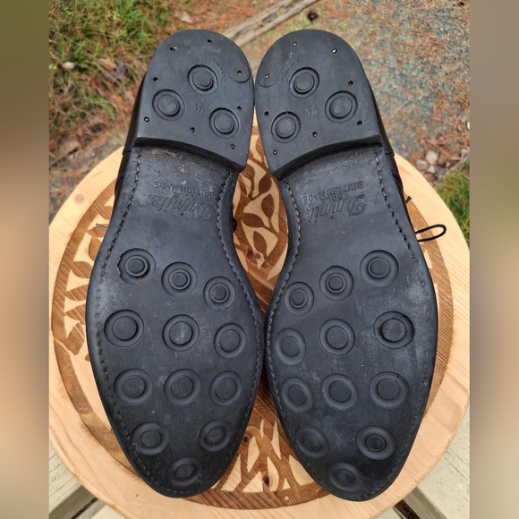 Peal & Co Brooks Brothers Black Pebbled Hatch Grain Split Toe Derby Shoes - Picture 9 of 11